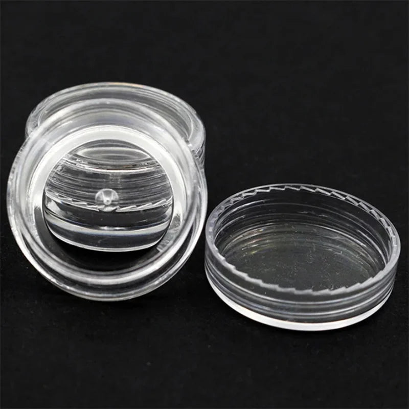 50/100pcs 2.5ml Cosmetic Bottles Containers Transparent Pot Sample Clear Cream Jar For Nail Arts Small Clear Can Tin For Balm