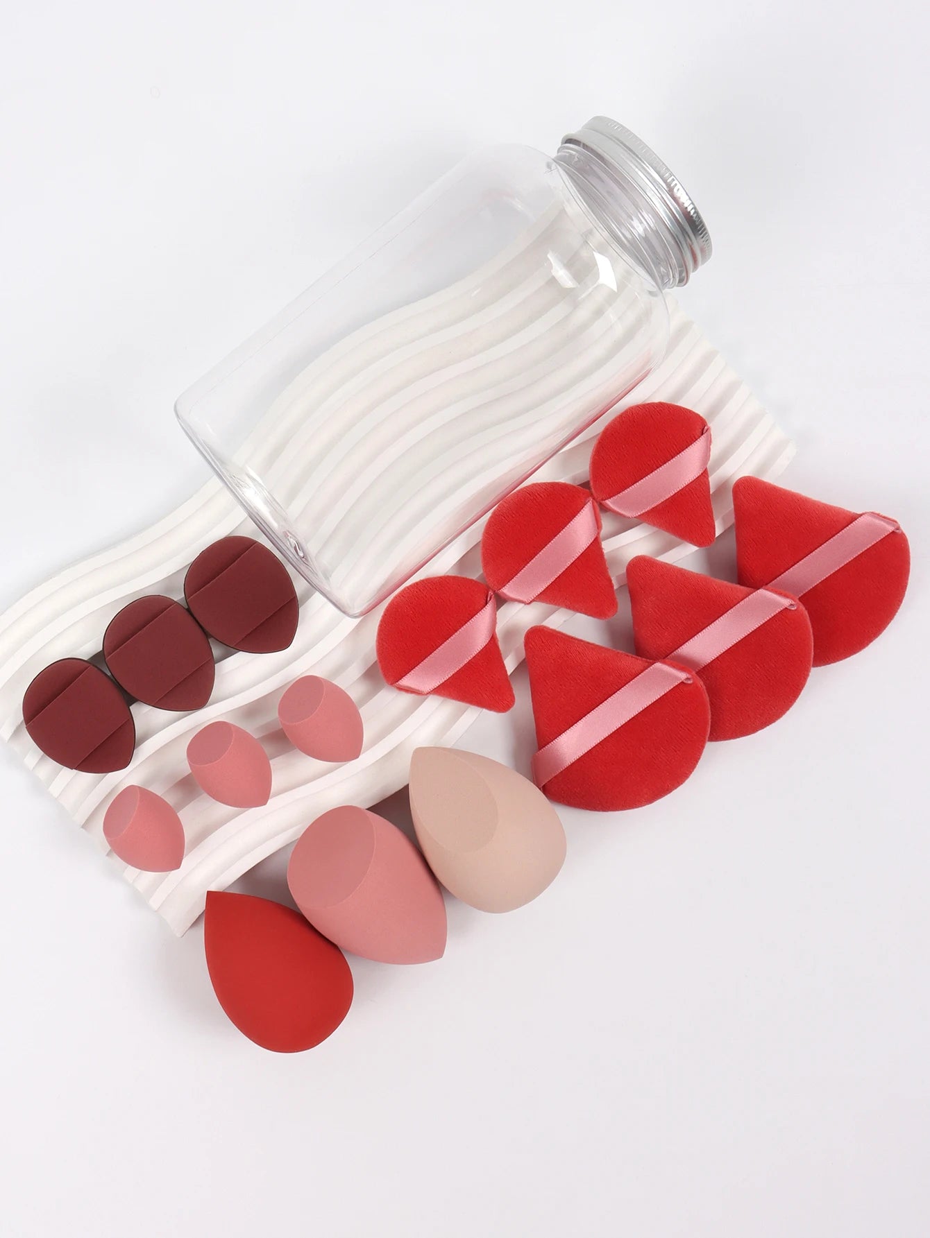 Spring 15 Cans,3 Loose Powder Puffs & 3 Mini Loose Powder Puffs & 3 Mini Makeup Eggs & 3 Mini Air Cushion Puffs, Foundation Mix