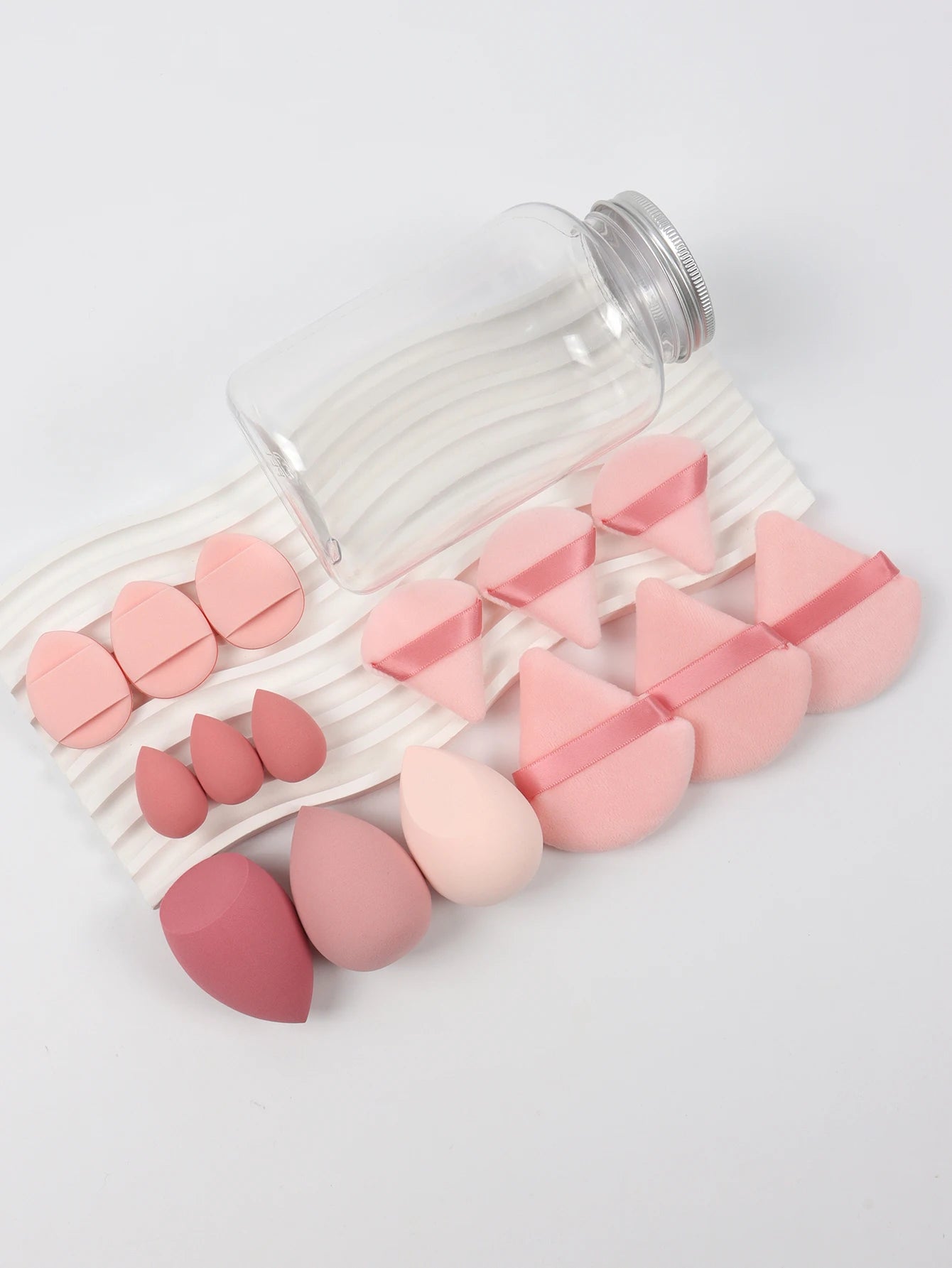 Spring 15 Cans,3 Loose Powder Puffs & 3 Mini Loose Powder Puffs & 3 Mini Makeup Eggs & 3 Mini Air Cushion Puffs, Foundation Mix