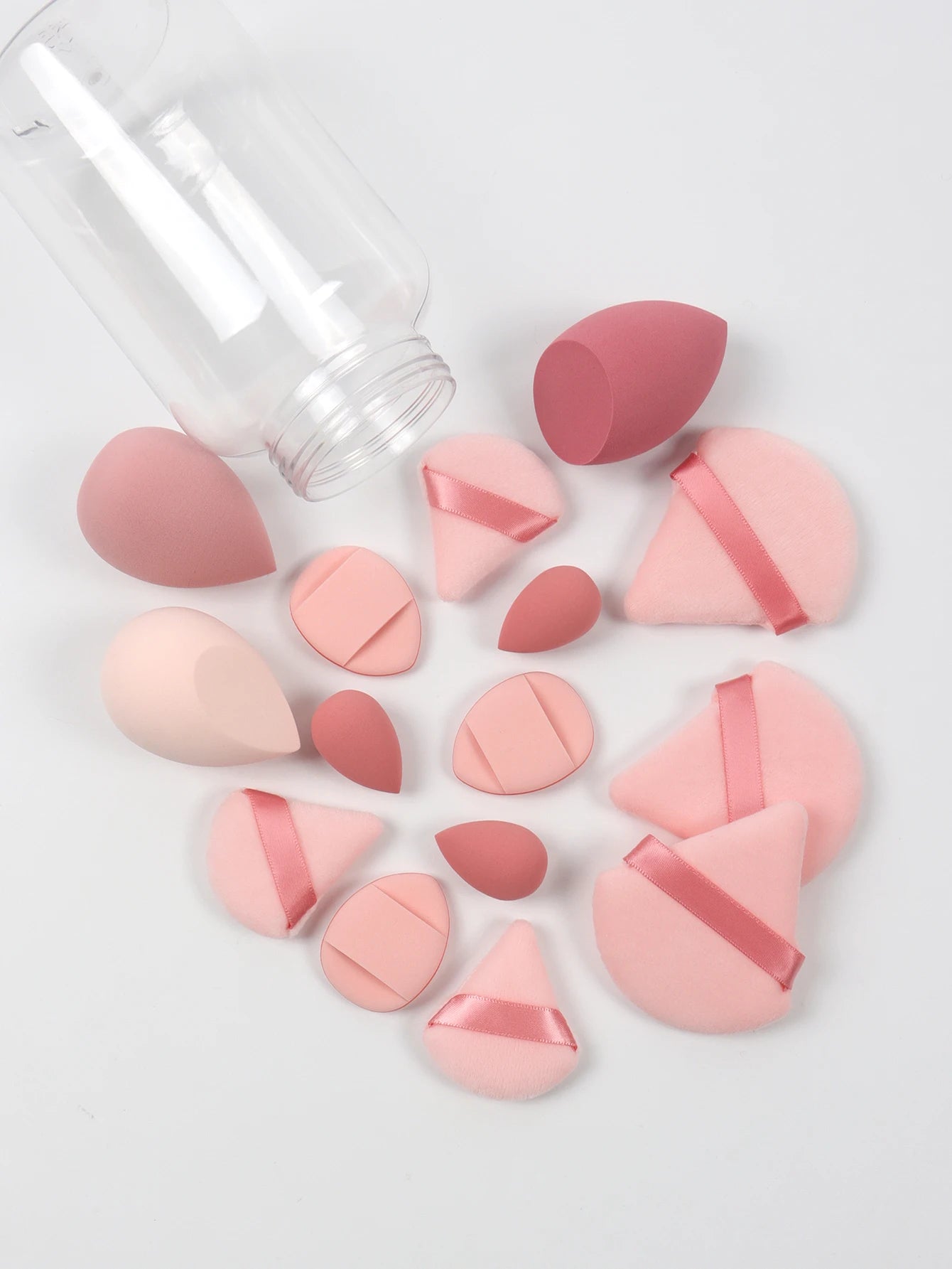 Spring 15 Cans,3 Loose Powder Puffs & 3 Mini Loose Powder Puffs & 3 Mini Makeup Eggs & 3 Mini Air Cushion Puffs, Foundation Mix