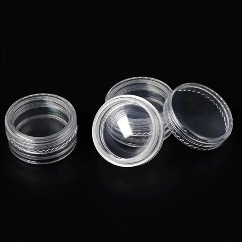50/100pcs 2.5ml Cosmetic Bottles Containers Transparent Pot Sample Clear Cream Jar For Nail Arts Small Clear Can Tin For Balm