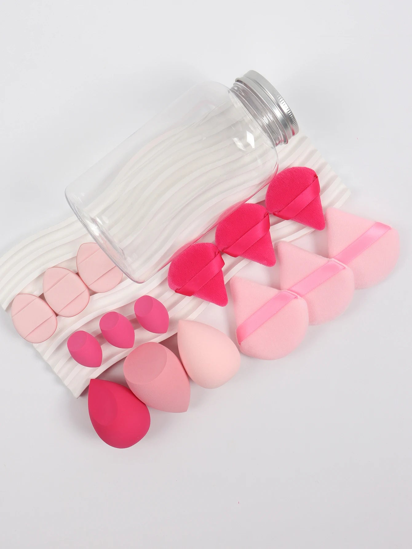 Spring 15 Cans,3 Loose Powder Puffs & 3 Mini Loose Powder Puffs & 3 Mini Makeup Eggs & 3 Mini Air Cushion Puffs, Foundation Mix