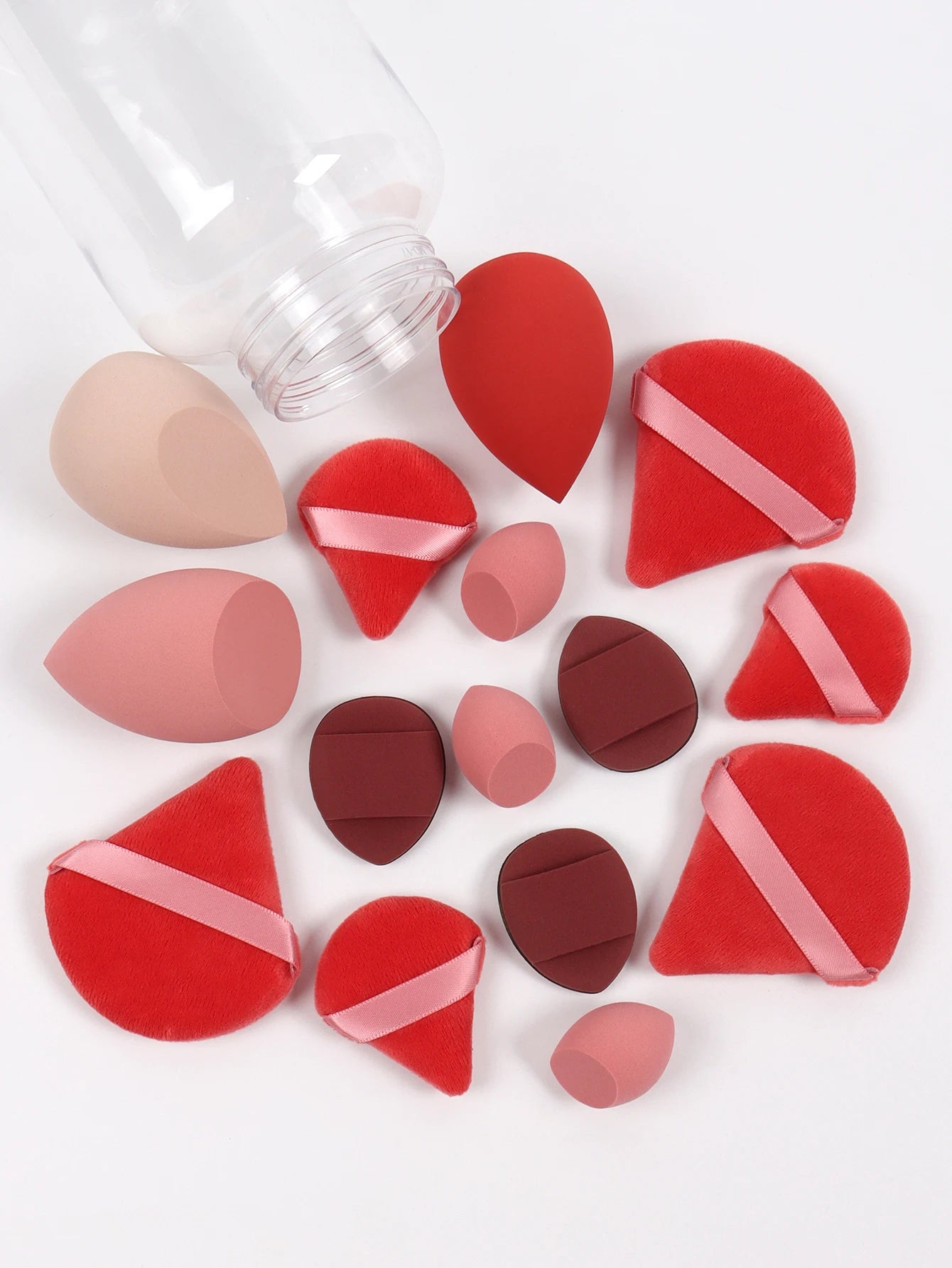 Spring 15 Cans,3 Loose Powder Puffs & 3 Mini Loose Powder Puffs & 3 Mini Makeup Eggs & 3 Mini Air Cushion Puffs, Foundation Mix